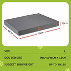 i.Pet Dog Bed Large Water-resistant Egg Crate Foam Orthopedic Pet Mat Grey