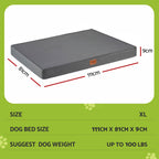 i.Pet Dog Bed XL Water-resistant Egg Crate Foam Orthopedic Pet Mat Grey