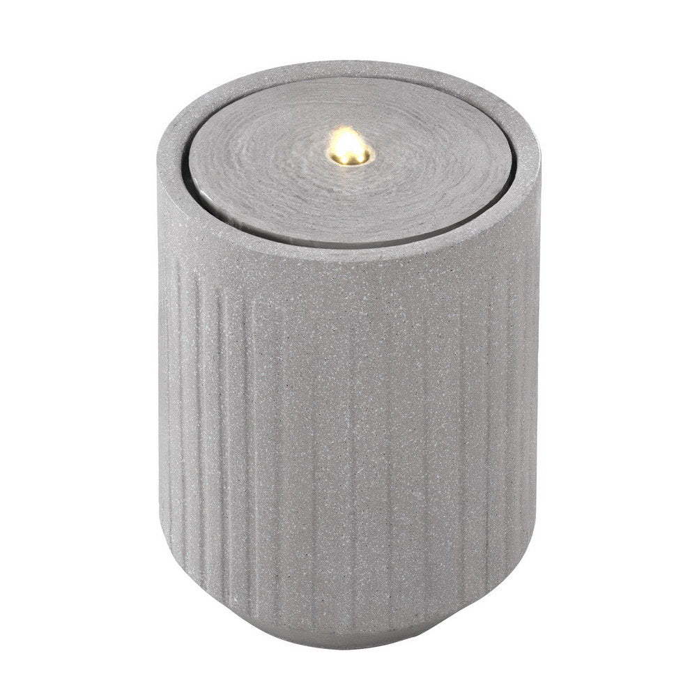Solar Fountain Water Feature Outdoor Fountain LED Lights Beige