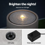 Solar Fountain Water Feature Outdoor Fountain LED Lights Beige