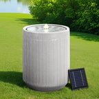 Solar Fountain Water Feature Outdoor Fountain LED Lights Beige