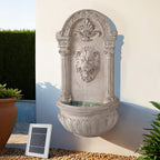Solar Fountain Water Feature Wall Mount Garden Fountains 77CM Beige