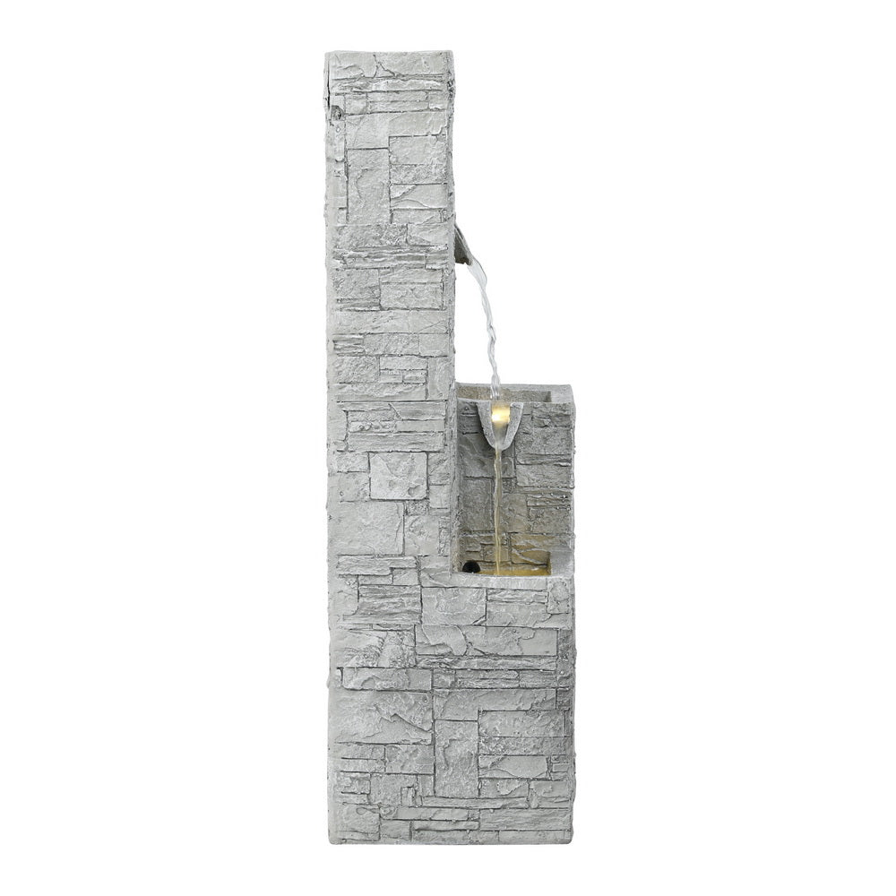 4-Tier Square Cascading Solar Fountain Water Feature