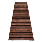 8FT Wooden Garden Pathway Roll-Out Straight Walkway Outdoor Backyard Charcoal Brown