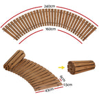 8FT Wooden Garden Pathway Roll-Out Curved Walkway Outdoor Backyard Brown