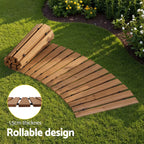 8FT Wooden Garden Pathway Roll-Out Curved Walkway Outdoor Backyard Brown