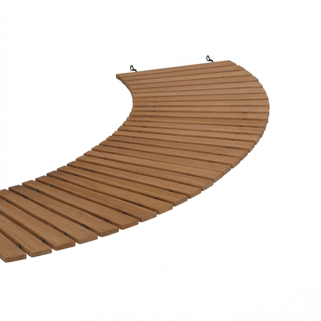 8FT Wooden Garden Pathway Roll-Out Curved Walkway Outdoor Backyard Brown