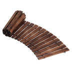 8FT Wooden Garden Pathway Roll-Out Curved Walkway Outdoor Backyard Charcoal Brown
