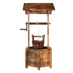 Garden Decor Outdoor Ornament Wooden Wishing Well