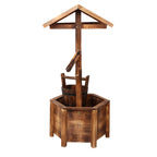 Garden Decor Outdoor Ornament Wooden Wishing Well
