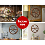 Garden Decor Outdoor Ornament 2X Wooden Wagon Wheel