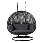 Gardeon Outdoor Swing Chair Hanging Rattan Patio Furniture Pod Stand Cushion 2 Seater