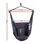 Gardeon Hammock Chair Outdoor Camping Hanging Hammocks Cushion Pillow Grey