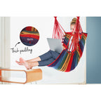 Gardeon Hammock Chair Outdoor Camping Hanging Hammocks Cushion Pillow Rainbow