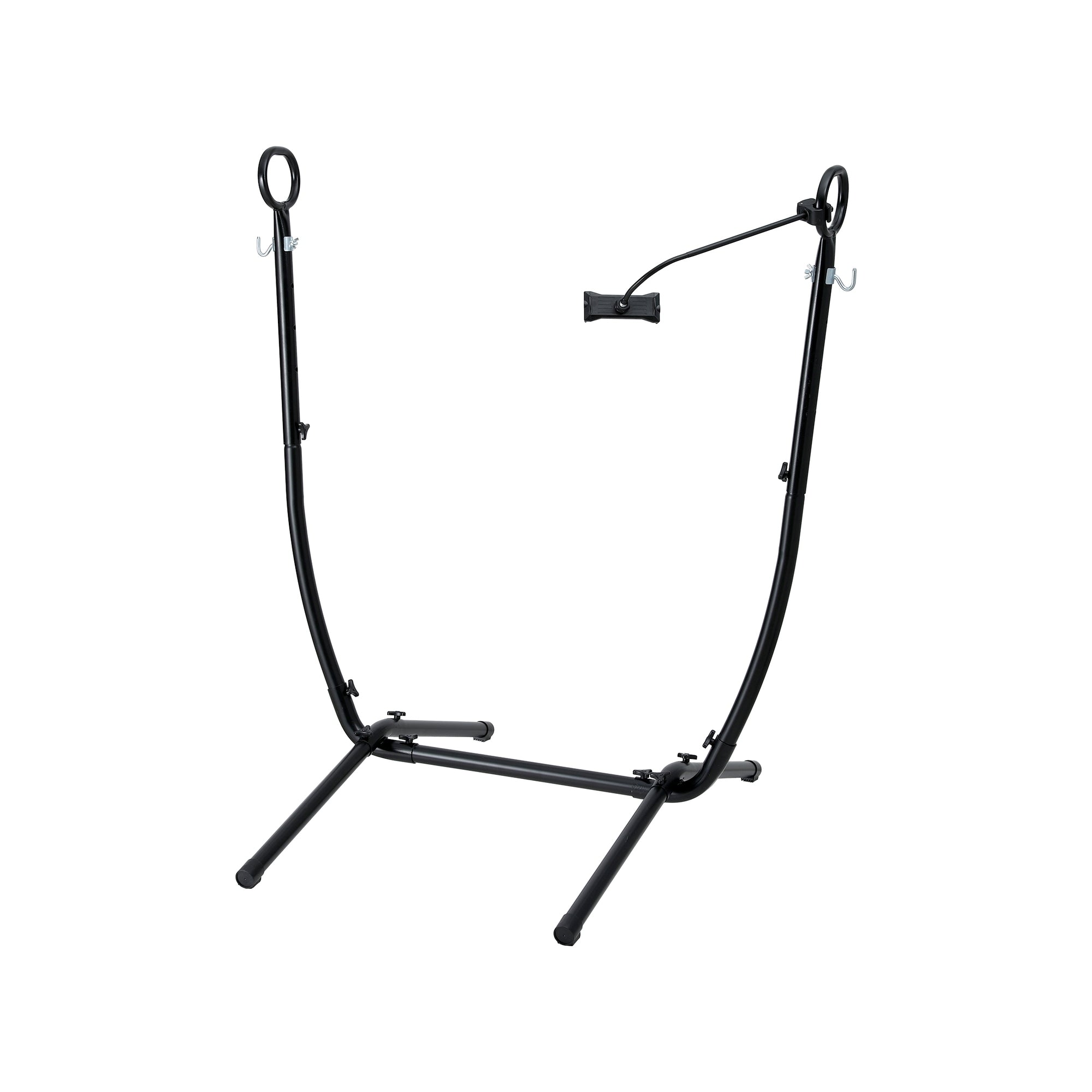 Gardeon Hammock Chair Stand Iron Frame with Phone Holder Black