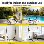 Gardeon Hammock Chair Stand Iron Frame with Phone Holder Black