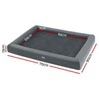 Pet Bed Dog Cat Extra Large Calming Soft Sofa Cushion Egg Crate Washable Grey
