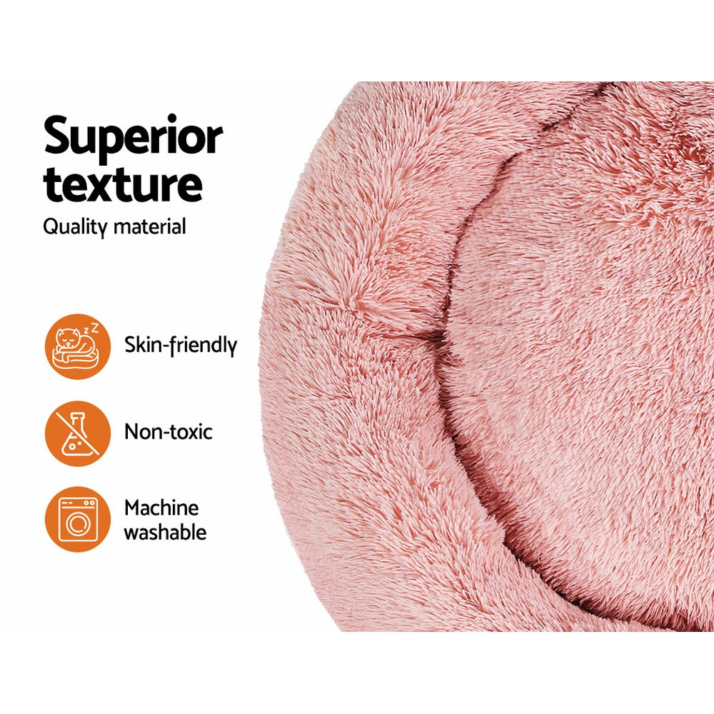 Pet Bed Dog Cat 110cm Calming Extra Large Soft Plush Pink