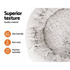 Pet Bed Dog Cat 110cm Calming Extra Large Soft Plush White Brown