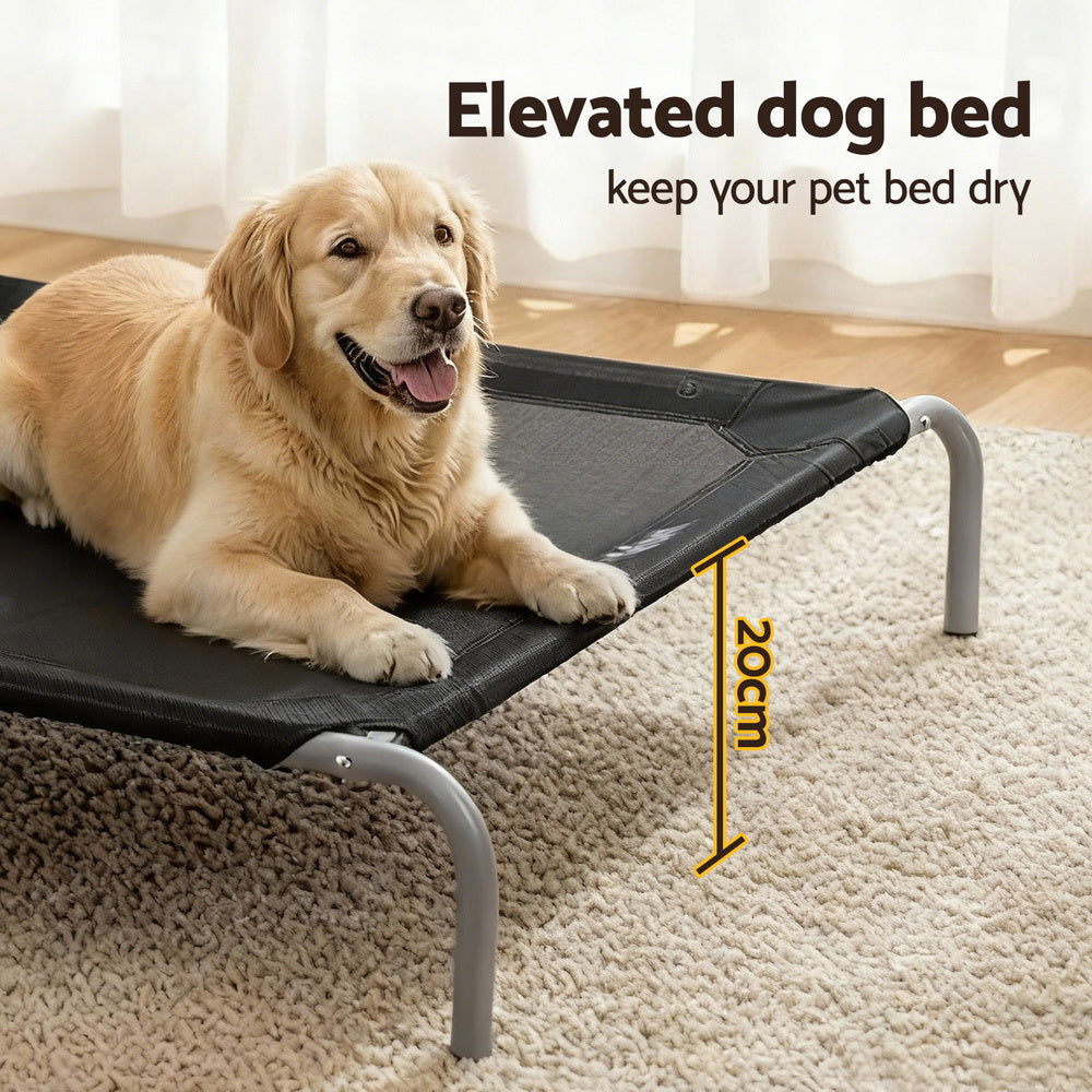 Pet Dog Bed Elevated Trampoline Durable Raised Heavy Duty Large Black