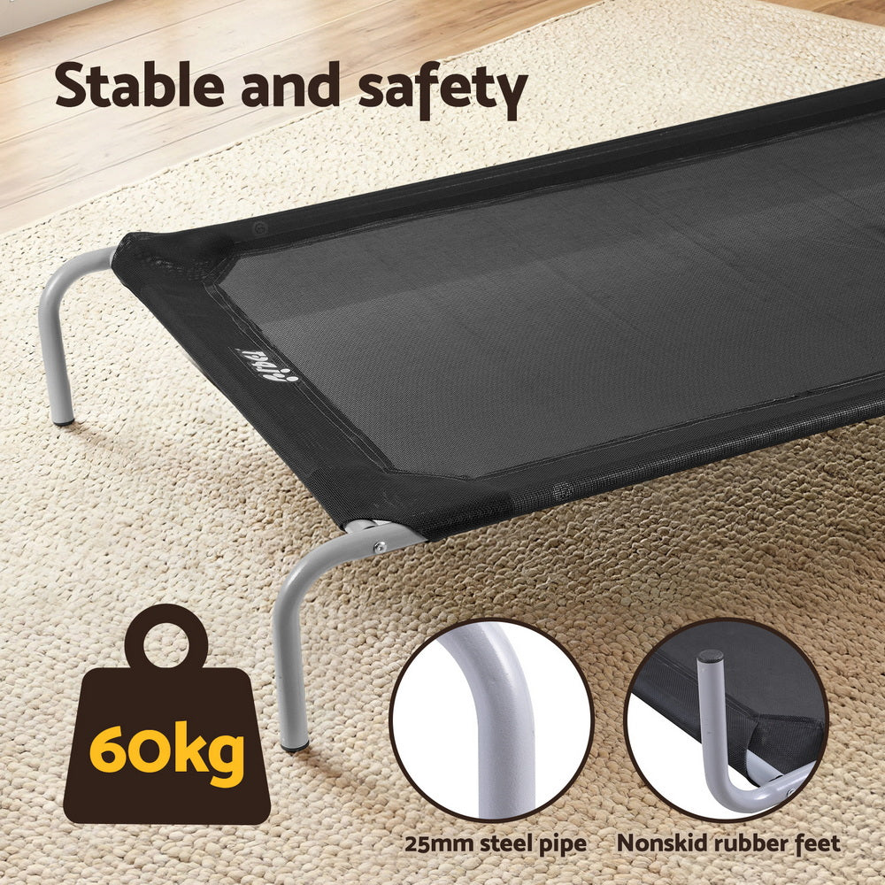 Pet Dog Bed Elevated Trampoline Durable Raised Heavy Duty Large Black