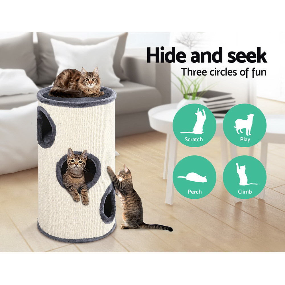 Cat Tree 70cm Scratching Post Tower Scratcher Trees Wood Condo House Toys