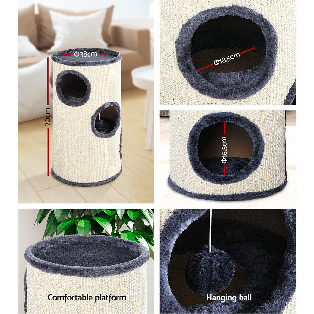 Cat Tree 70cm Scratching Post Tower Scratcher Trees Wood Condo House Toys