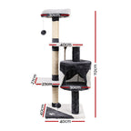 Cat Tree 112cm Tower Scratching Post Scratcher Wood Condo House Furniture
