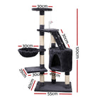 Cat Tree 120cm Tower Scratching Post Scratcher Wood Condo House Bed Toys