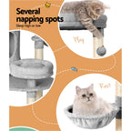 Cat Tree 123cm Tower Scratching Post Scratcher Wood Condo House Bed Toys
