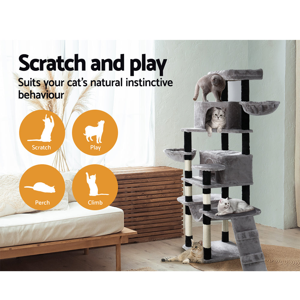 Cat Tree 161cm Tower Scratching Post Scratcher Wood Condo House Play Bed