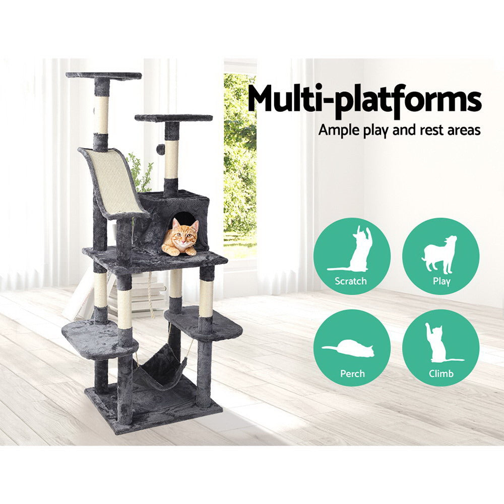 Cat Tree 171cm Tower Scratching Post Scratcher Wooden Condo House Bed Toys