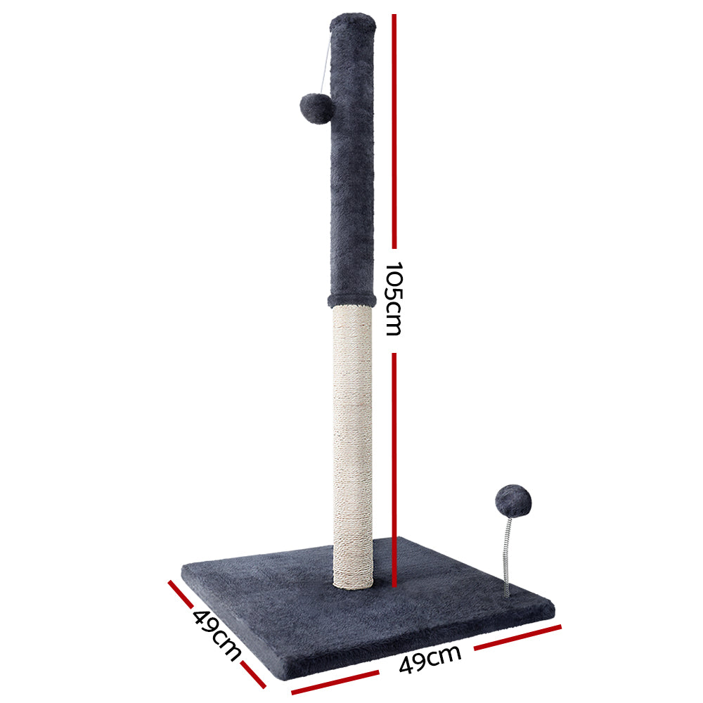 Cat Tree 105cm Scratching Post Scratcher Tower Condo House Hanging toys Grey