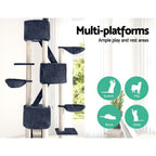 Cat Tree 244cm Tower Scratching Post Scratcher Trees Condo House Grey