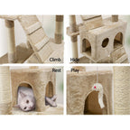 Cat Tree 180cm Tower Scratching Post Scratcher Wood Condo House Toys Beige
