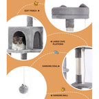Cat Tree Tower Scratching Post Scratcher 161cm Condo House Trees Grey