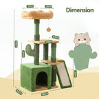 Cat Tree Tower 101cm Scratching Post Furniture Scratcher House Green