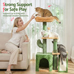 Cat Tree Tower 101cm Scratching Post Furniture Scratcher House Green