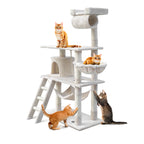 Cat Tree 141cm Tower Scratching Post Scratcher Condo Wood House Bed Beige