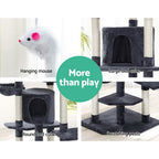 Cat Tree 203cm Tower Scratching Post Scratcher Condo Trees House Bed Grey