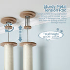 Cat Tree Tower Floor to Ceiling Scratching Post 270cm Beige