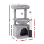 Cat Tree Tower 82cm Scratching Post Furniture Scratcher House Light Grey