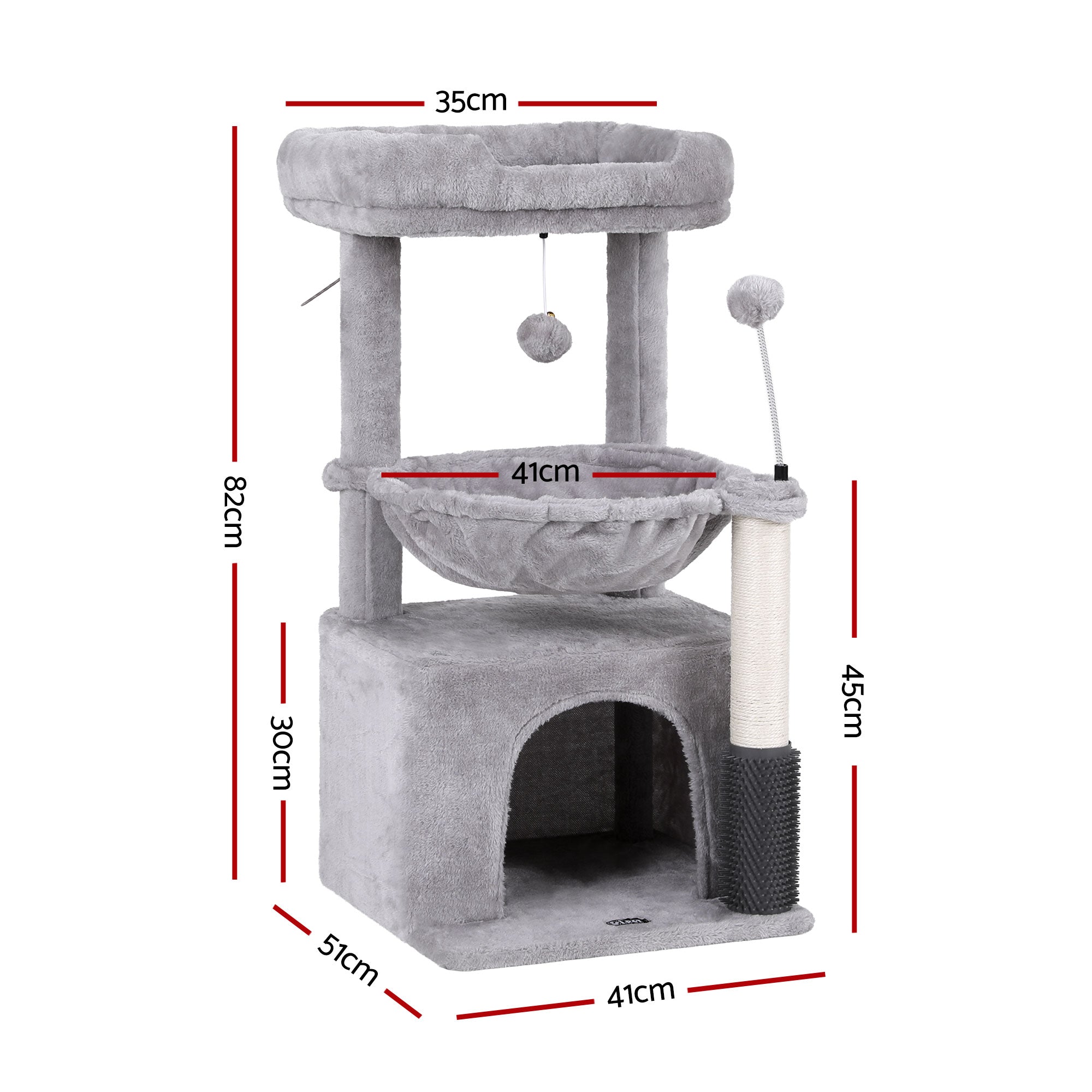 Cat Tree Tower 82cm Scratching Post Furniture Scratcher House Light Grey