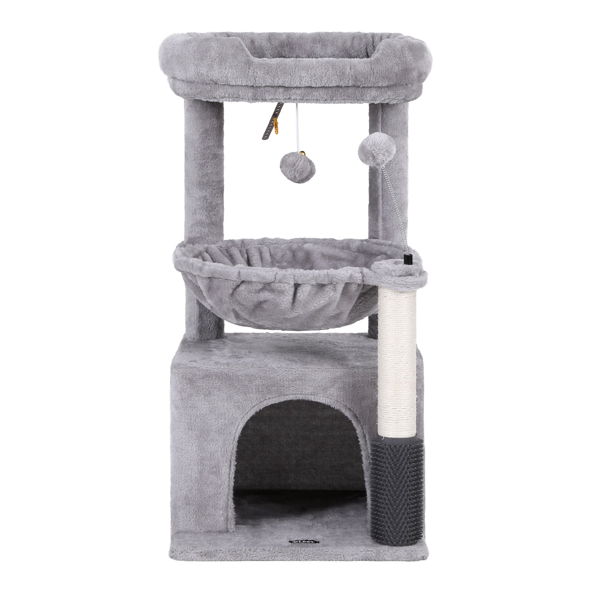 Cat Tree Tower 82cm Scratching Post Furniture Scratcher House Light Grey