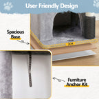 Cat Tree Tower 82cm Scratching Post Furniture Scratcher House Light Grey