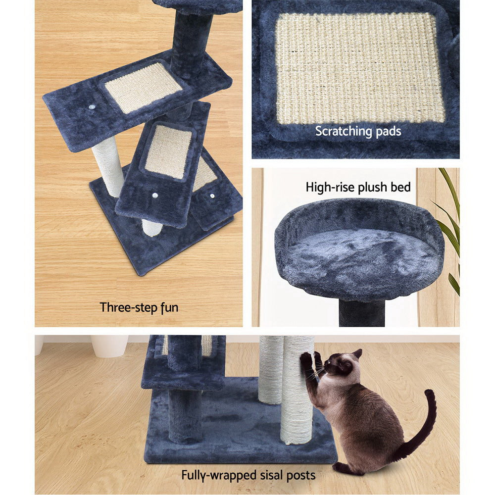 Cat Tree 100cm Scratching Post Scratcher Tower Wood Condo House Trees Bed