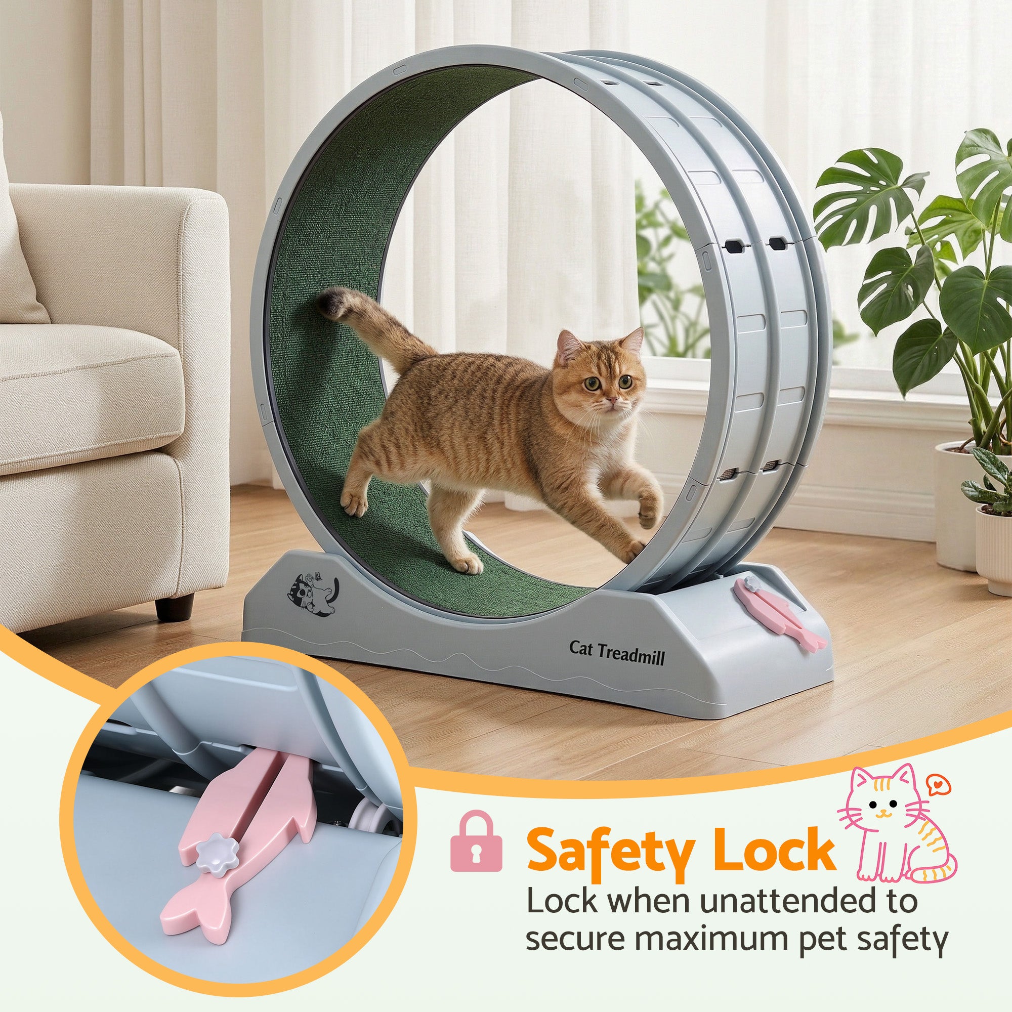 i.Pet Cat Exercise Wheel Treadmill Indoor 78cm Blue & Green