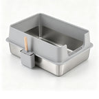 i.Pet XXL Cat Litter Box Stainless Steel Jumbo Semi-Enclosed Pet Kitty Toilet Grey