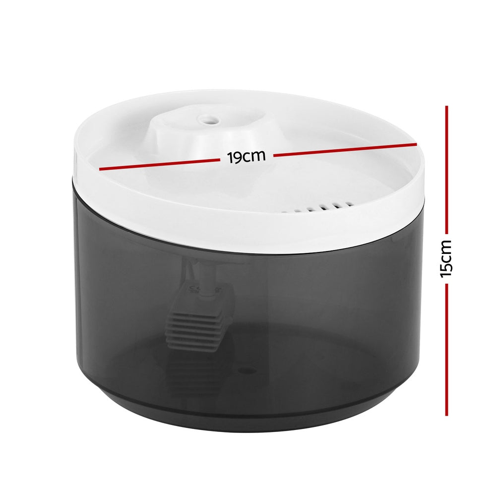 Black and white container with measurements on a white background