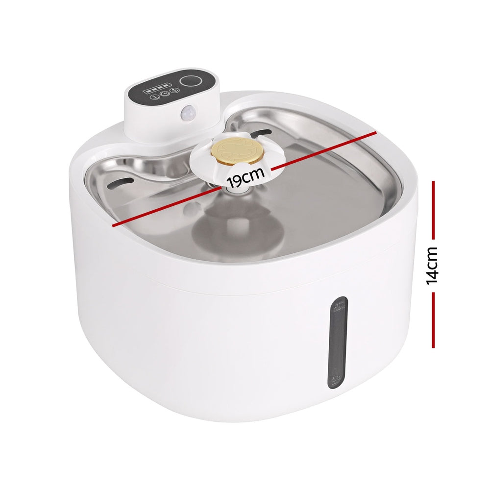 2.6L Automatic Pet Water Fountain with 4-Stage Filter & LED Light